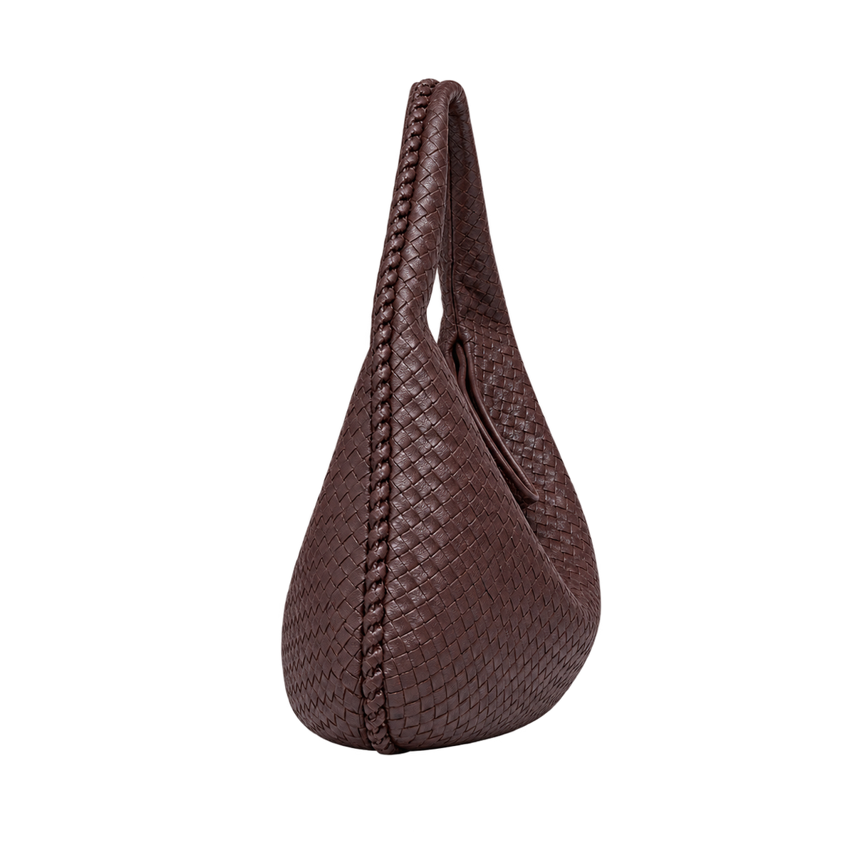 Borsa hobo intrecciata oversize — vista lateral