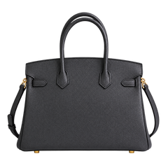 Borsa a mano in vera pelle con lucchetto — vista trasera