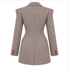 Ashley | Women's Blazer with a Checkered Pattern — back