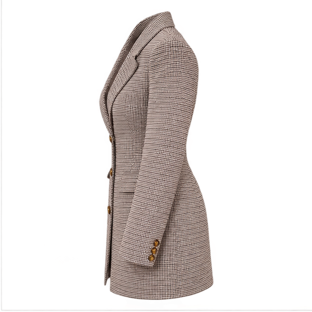 Ashley | Women's Blazer with a Checkered Pattern — side
