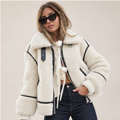 Katherine | Women's Oversized Teddy Jacket — model