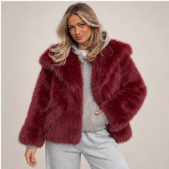 Emma | Women's Oversized Faux Fur Coat — model