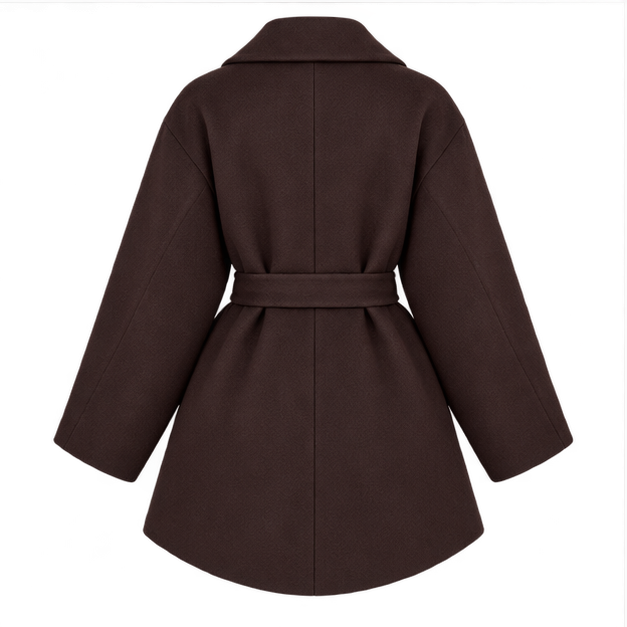 Gloria | Women's Belted Open Front Wrap Coat Jacket — back
