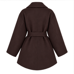 Gloria | Women's Belted Open Front Wrap Coat Jacket — back