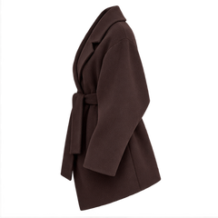 Gloria | Women's Belted Open Front Wrap Coat Jacket — side