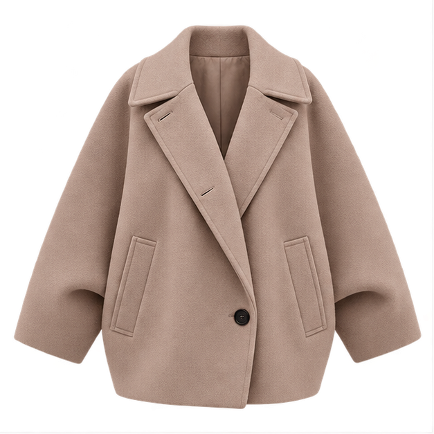 Patricia | Women's Oversized Notch Lapel Wool Blend Jacket — front