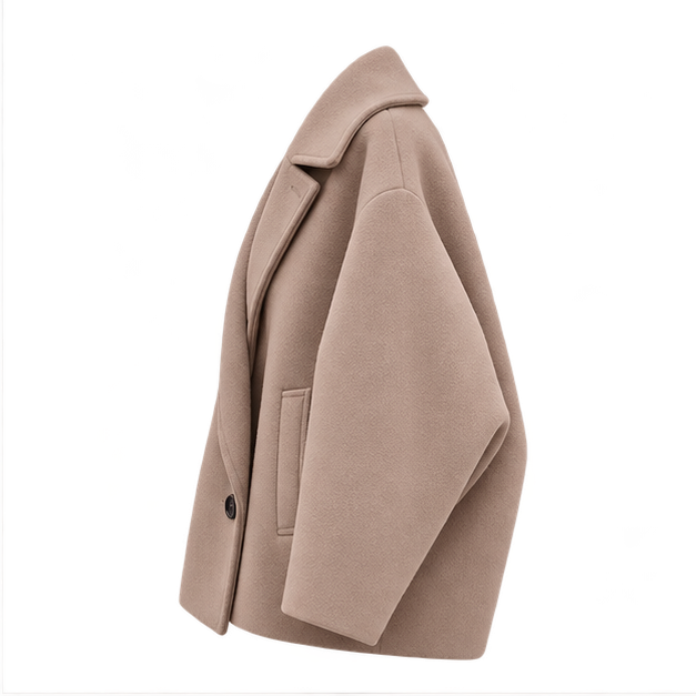 Patricia | Women's Oversized Notch Lapel Wool Blend Jacket — side
