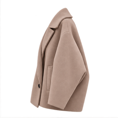 Patricia | Women's Oversized Notch Lapel Wool Blend Jacket — side