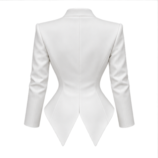 Lottie | Women's V-Neck Long Sleeve Tailored Blazer — back