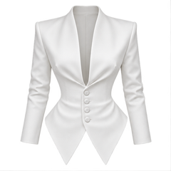 Lottie | Women's V-Neck Long Sleeve Tailored Blazer — front
