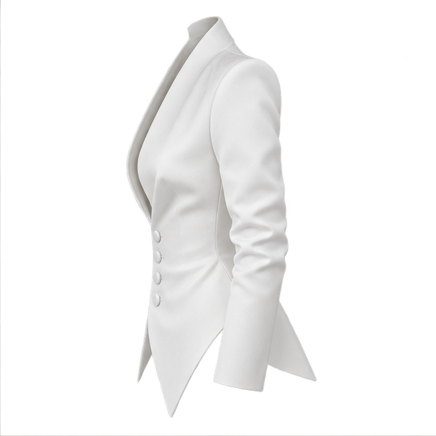 Lottie | Women's V-Neck Long Sleeve Tailored Blazer — side