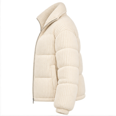 Gisella | Women's Zip Front Long Sleeve Corduroy Puffer Jacket — side