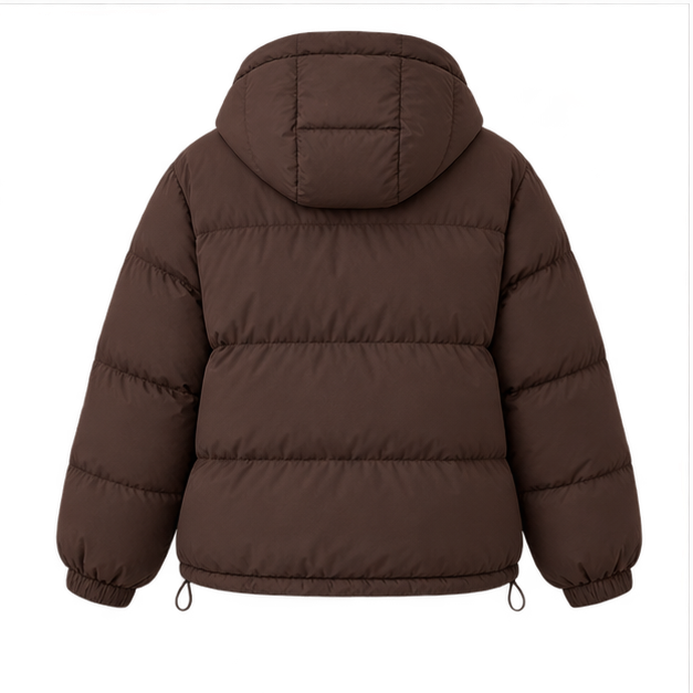 Rosetta | Women's Zip Front Oversized Long Sleeve Puffer Jacket — back
