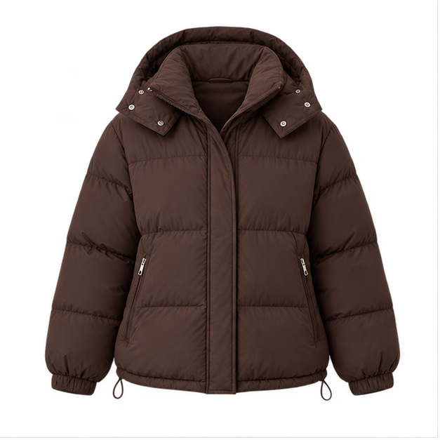 Rosetta | Women's Zip Front Oversized Long Sleeve Puffer Jacket — front