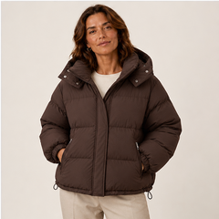 Rosetta | Women's Zip Front Oversized Long Sleeve Puffer Jacket — model