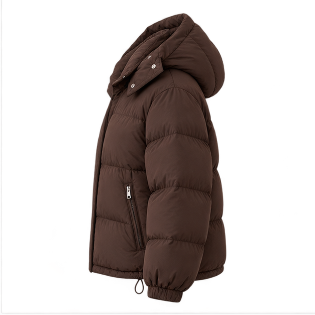 Rosetta | Women's Zip Front Oversized Long Sleeve Puffer Jacket — side