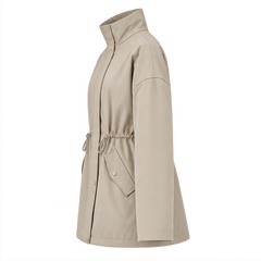 Viera | Women's Casual High Collar Drawstring Utility Jacket — side