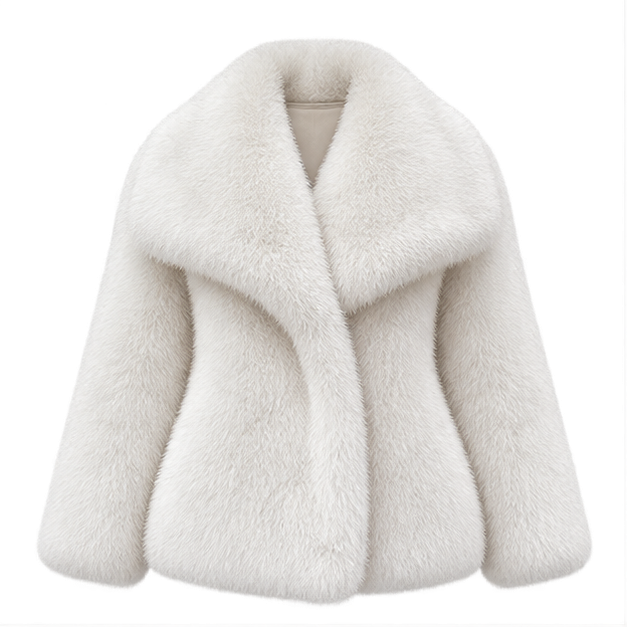 Zosia | Women's Oversized Shawl Collar Long Sleeve Open Front Plush Winter Coat — front
