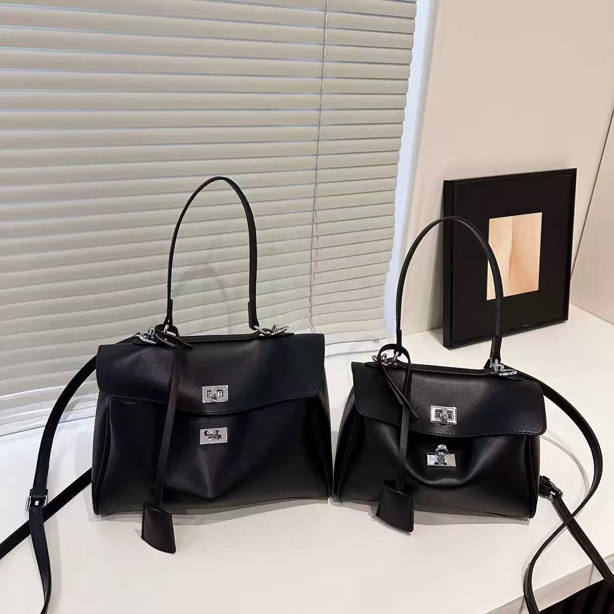 Modern Cut Shoulder Bag — Black — 2 |oriona-color:Black|