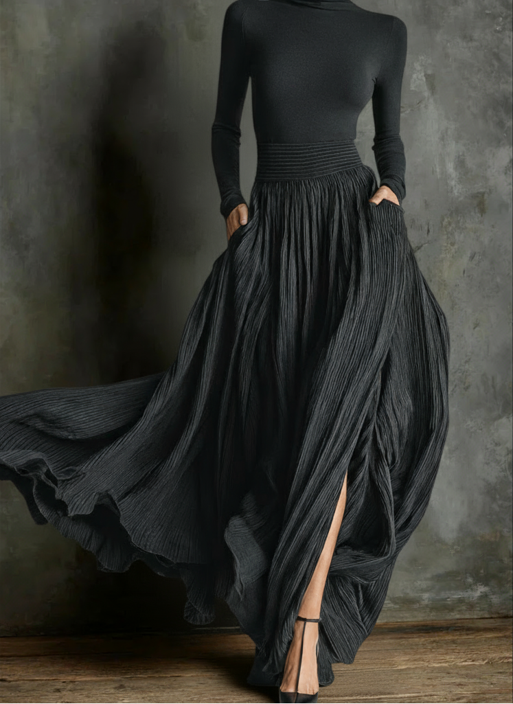 Raquel • Vestido maxi con cintura alta