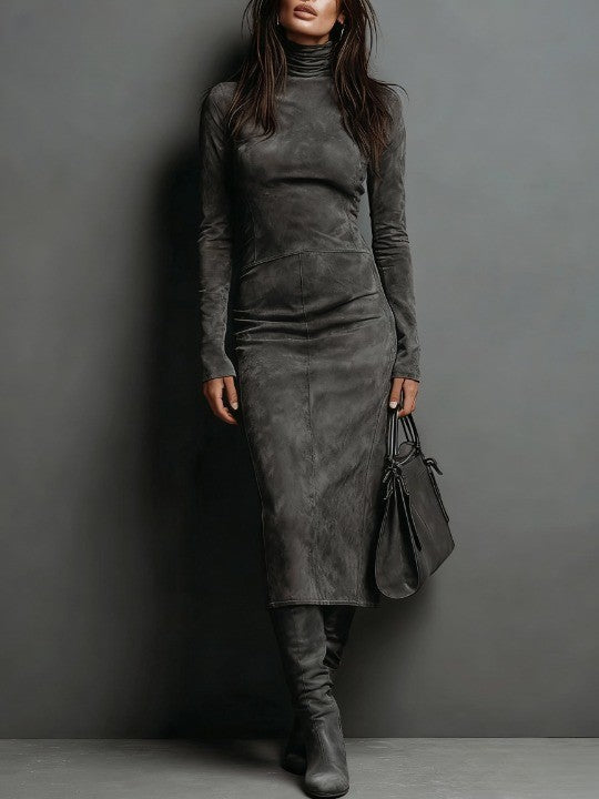 Lorena • Vestido midi marrón
