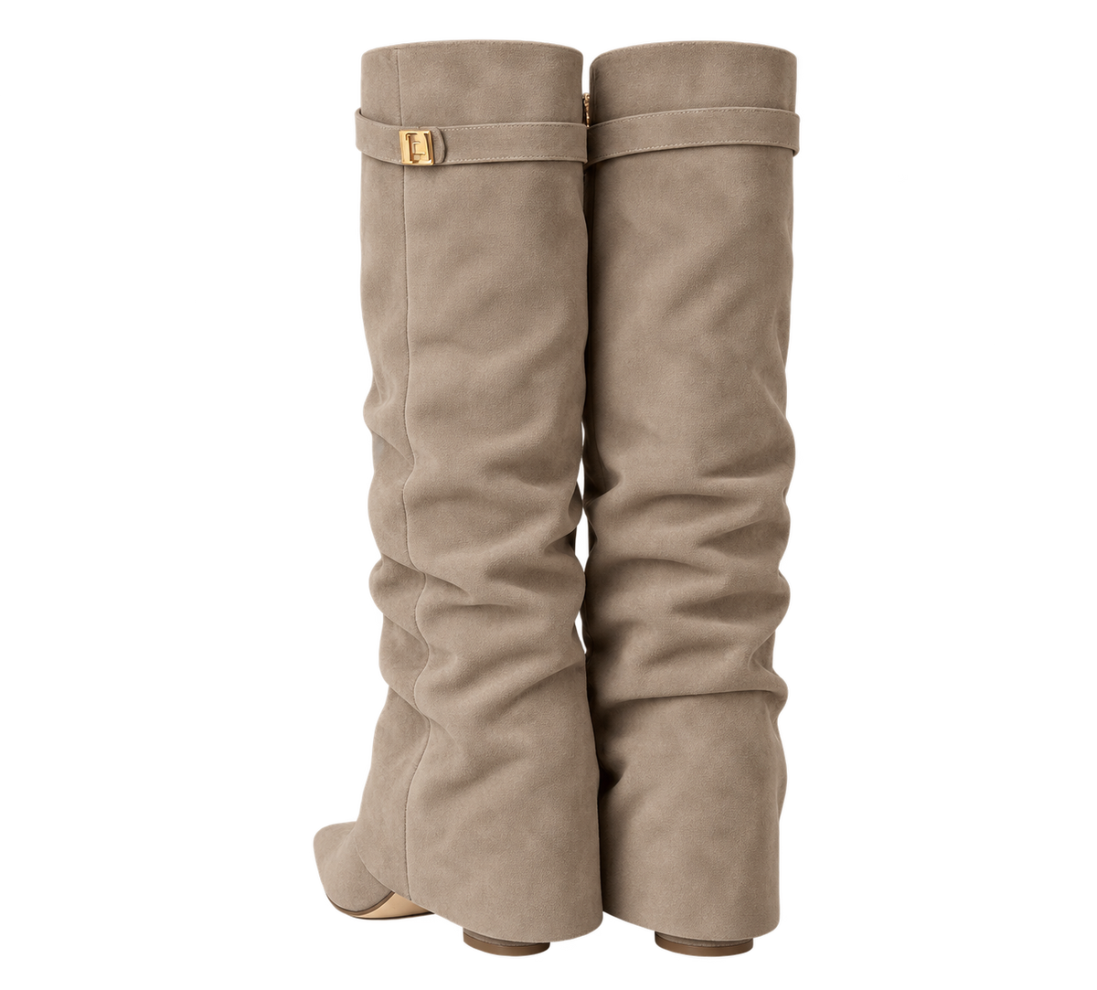Stivali Lavista arricciati Beige, vista trasera |oriona-color:Beige|