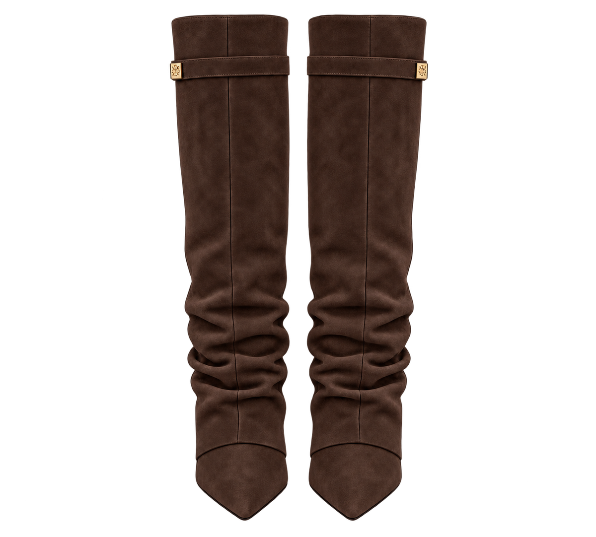 Stivali Lavista arricciati Marrone scuro, vista frontal |oriona-color:Marrone scuro|