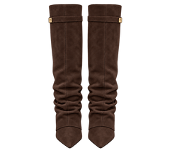 Stivali Lavista arricciati Marrone scuro, vista frontal |oriona-color:Marrone scuro|
