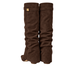 Stivali Lavista arricciati Marrone scuro, vista trasera |oriona-color:Marrone scuro|