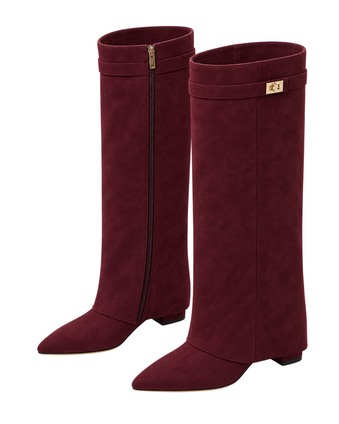 Stivali Lavista in camoscio bordeaux, coppia vista dall'alto |oriona-color:Bordeaux|