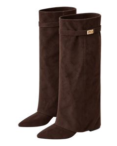 Stivali Lavista in camoscio marrone scuro, coppia vista dall'alto |oriona-color:Marrone scuro|
