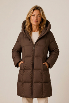 Padded Jacket Sculptural Line — Brown