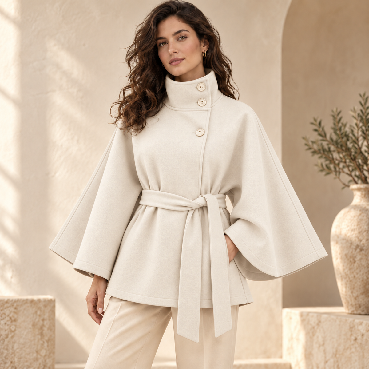 Lightweight Structured Jacket — White — editoriale con modella Oriona |oriona-color:White|