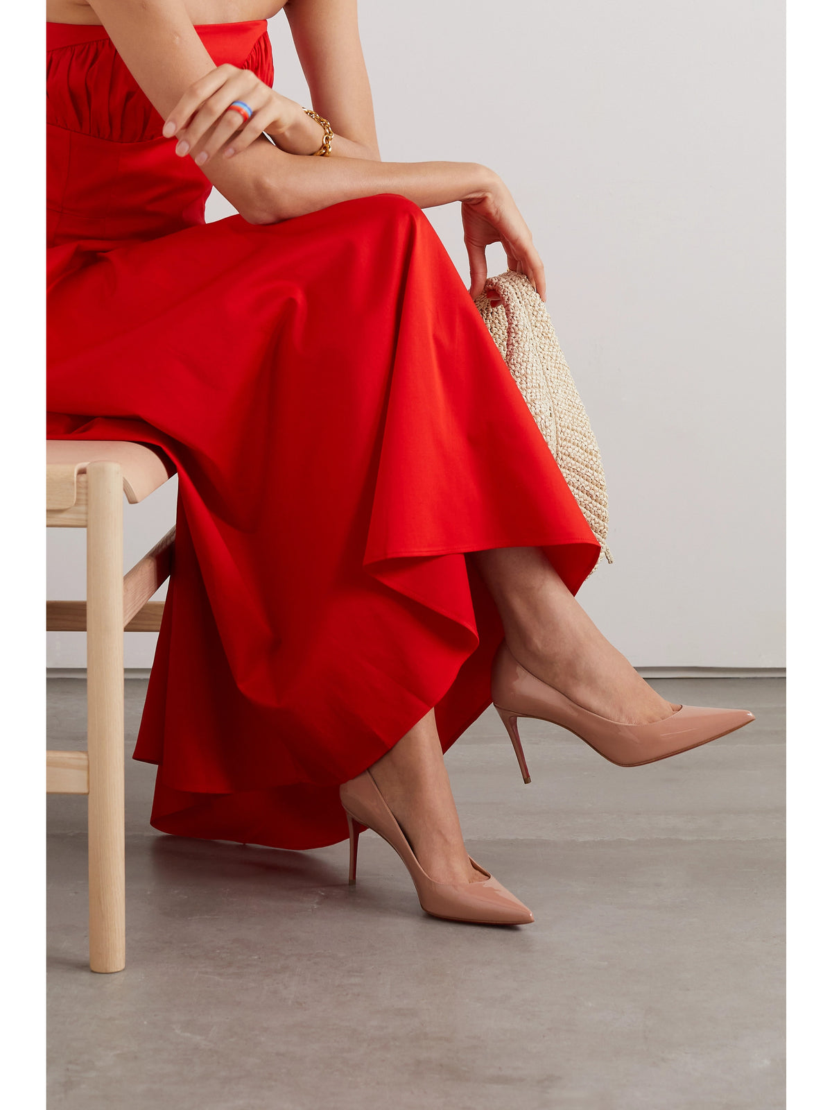 Kate 85 patent-leather pumps — Beige — 2