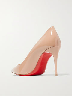 Kate 85 patent-leather pumps — Beige — 3