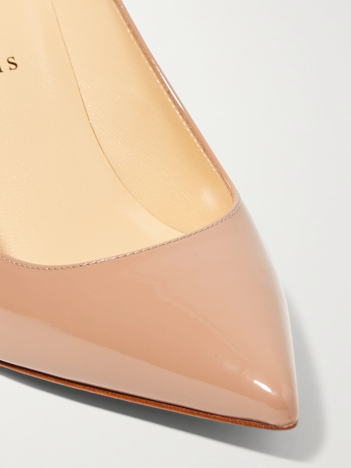 Kate 85 patent-leather pumps — Beige — 4