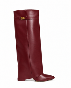 Stivali Lavista in pelle Bordeaux - stivale su fondo bianco |oriona-color:Bordeaux|