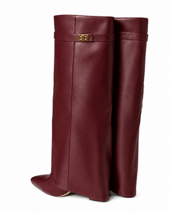 Stivali Lavista in pelle Bordeaux - coppia su fondo bianco |oriona-color:Bordeaux|