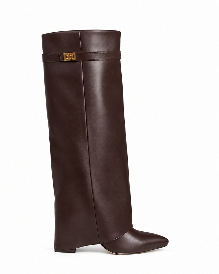 Lavista leather boots — Dark Brown — single boot on a white background |oriona-color:Dark Brown|