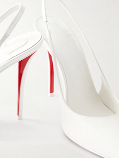 Miss Z 100 patent-leather slingback pumps — White — 5