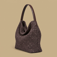 Woven Suede-Effect Hobo Bag |oriona-color:Dark Purple|