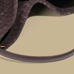 Woven Suede-Effect Hobo Bag |oriona-color:Dark Purple|