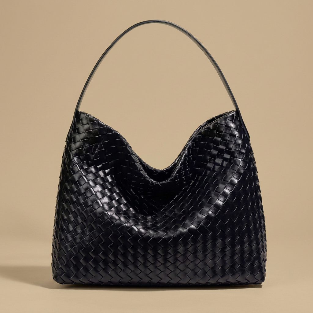 Woven Suede-Effect Hobo Bag |oriona-color:Black|