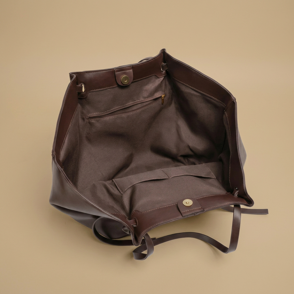 Large Tote Bag with Side Panels |oriona-color:Coffee|