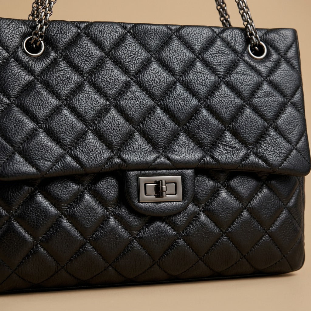Quilted Chain Shoulder Bag |oriona-color:Black|