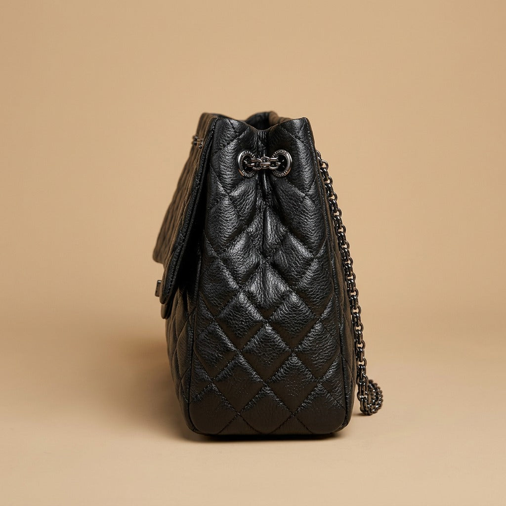 Quilted Chain Shoulder Bag |oriona-color:Black|