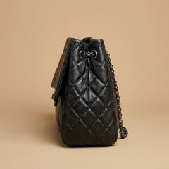Quilted Chain Shoulder Bag |oriona-color:Black|