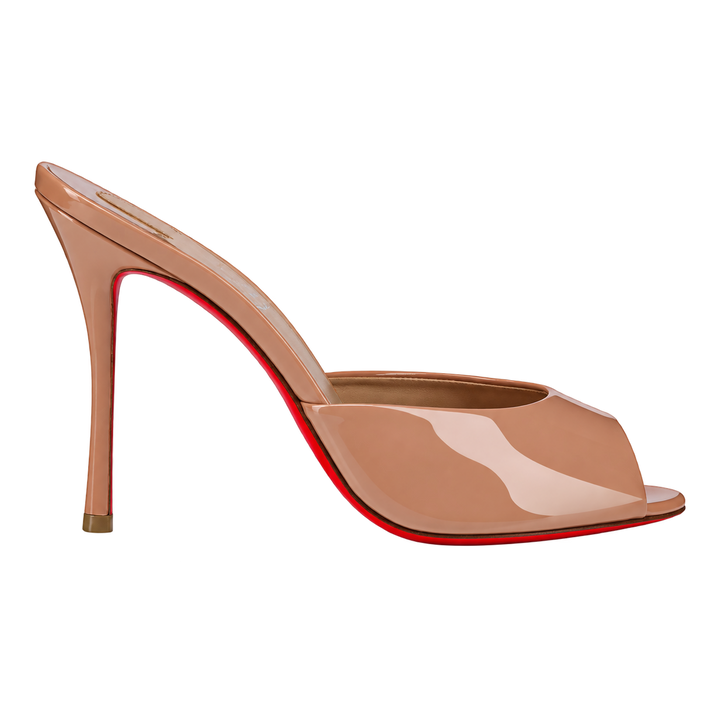 Poppy Peep-Toe Mules - Blush - side view