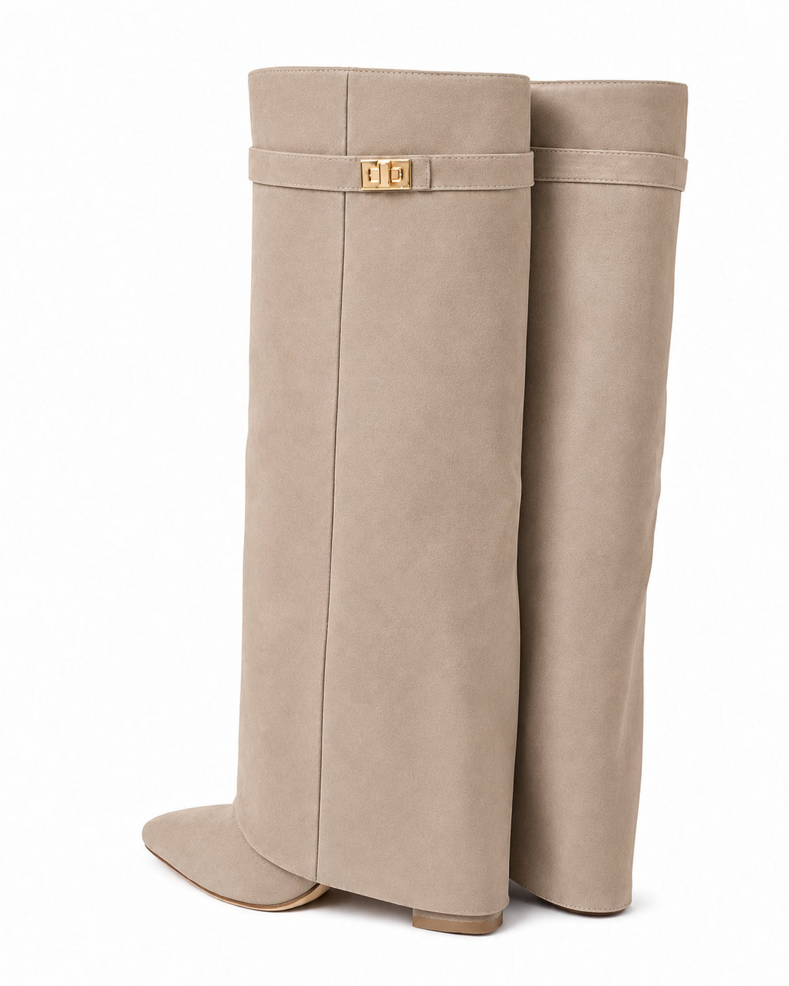 Stivali Lavista in camoscio con gambale dritto Beige - coppia su fondo bianco |oriona-color:Beige|
