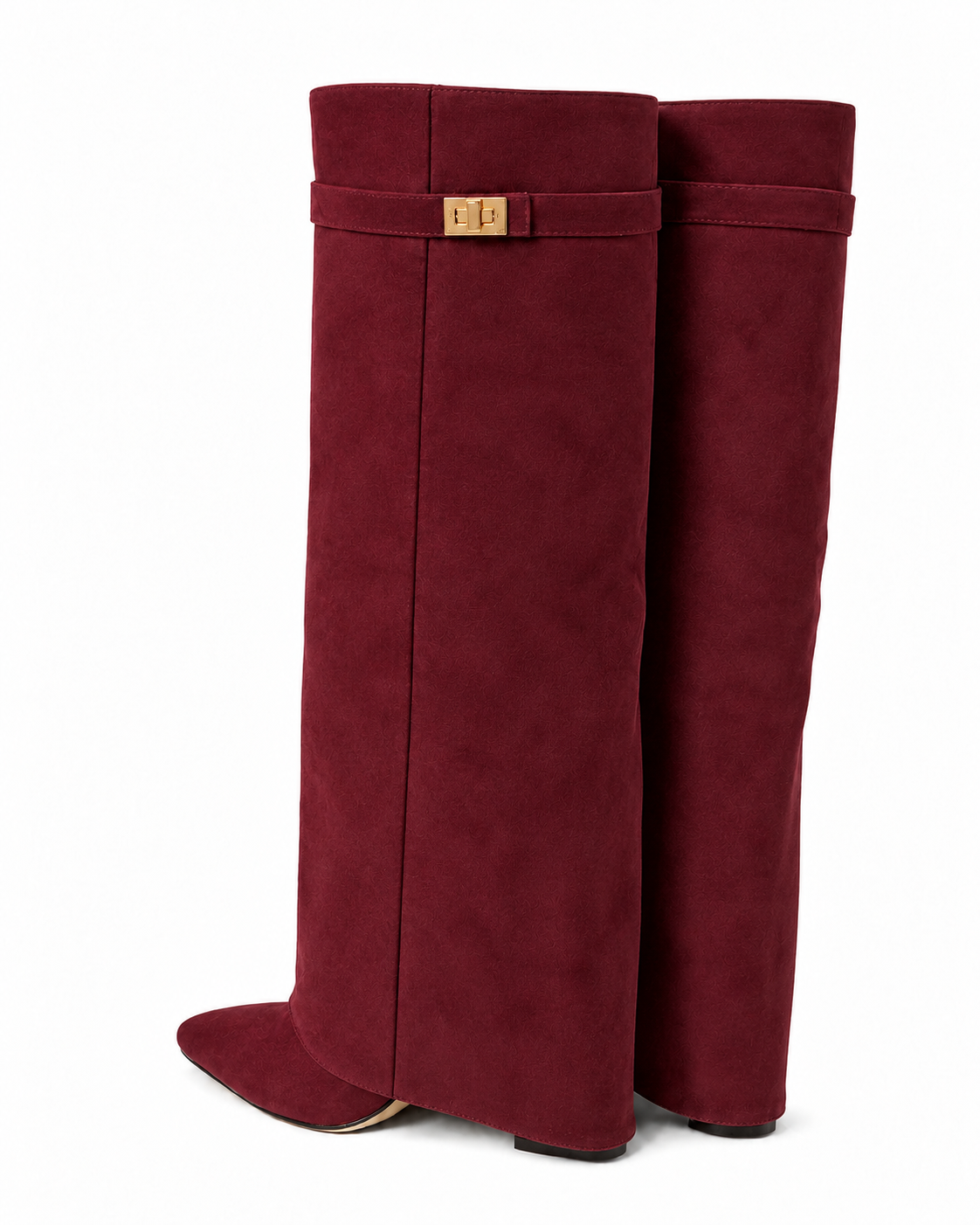 Stivali Lavista in camoscio con gambale dritto Bordeaux - coppia su fondo bianco |oriona-color:Bordeaux|